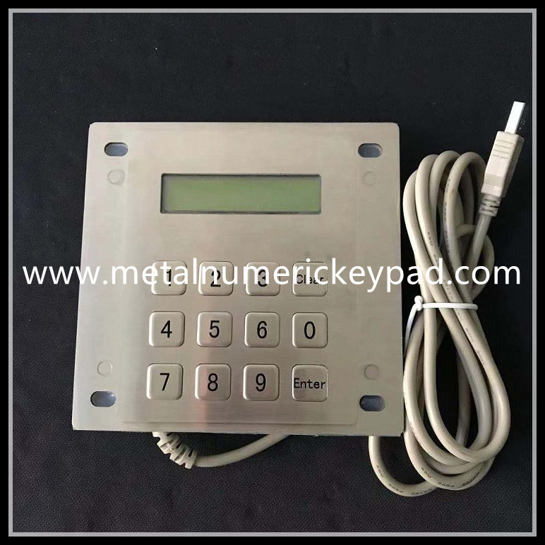 12 Key Metal Numeric Keypad Stainless Steel 304 With Led Display
