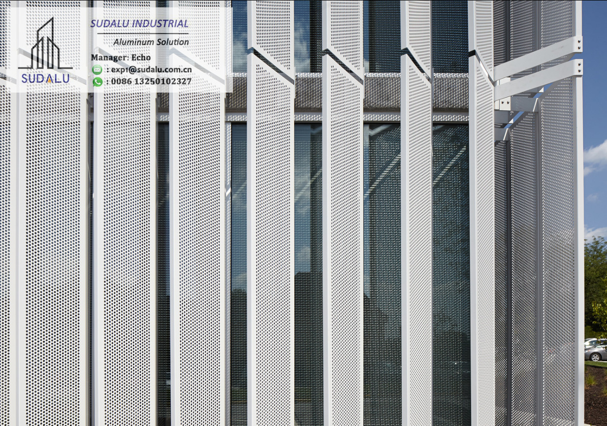 SUDALU PVDF OEM Design Aluminum Facade Cladding Panel for Outdoor Decoration Metal Perforated Panel