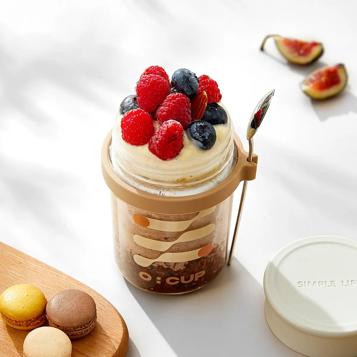 4 Pack Overnight Oats Containers With Lids And Spoons