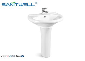 China Floor standing bathroom wash basins , Ceramic classic pedestal basin wholesale