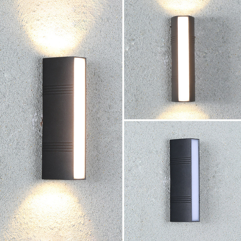 External wall lamps waterproof garden light staircase wall lamp surface three sides luminous wall light