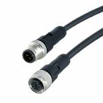 Flexible 3 Pins M12 Power M12 Wire Connectors Cable Male Female Outdoor