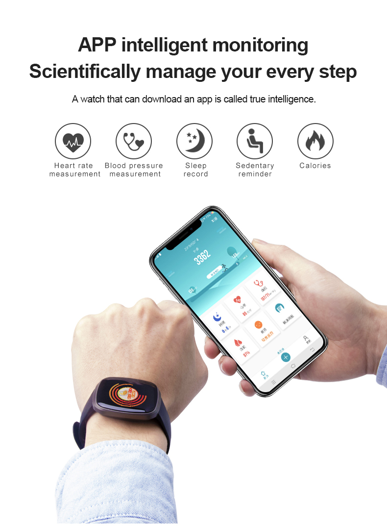 IP67 Blood Pressure Smartwatch GT105 Health Heart Rate Android For Apple Watch