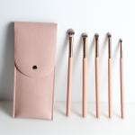 5pcs Eyeshadow Brush Set Private Logo Cruelty Free Classic Pink Wooden Handle