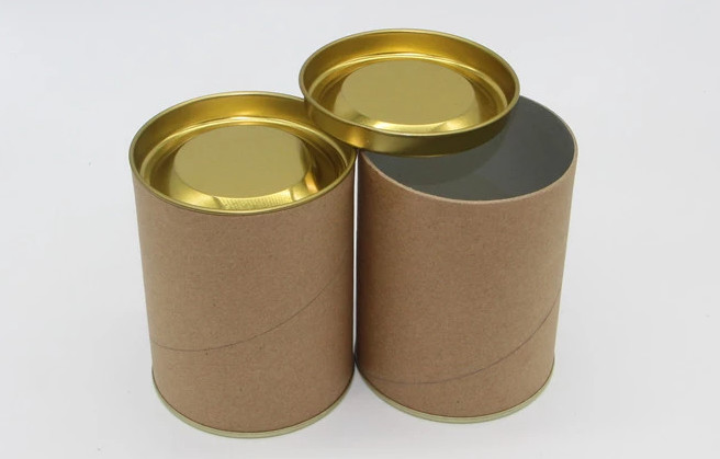 Cylinder Cardboard Tube 154 Mm Embossed Tinplate Lid