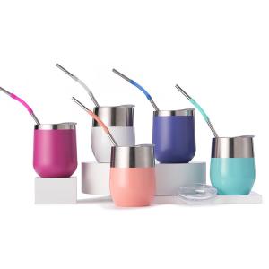 China Food Grade Insulated Travel Hot And Cold Tumblers With Metal Straw 300ml wholesale