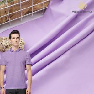 China Mercerized Polo Shirt Cotton Fabric Breathable Solid Gloss Knitted Material wholesale