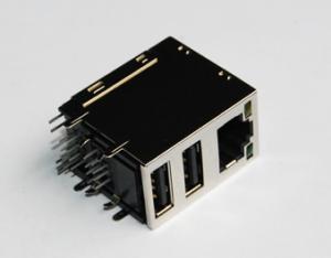 China RJ45 connector+USB2 +LED wholesale