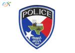 Polyester Background Fabric Police Embroidered Patch With Merrowed Edge