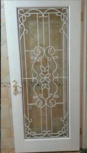 China custom colors wrought iron glass for doors wholesale