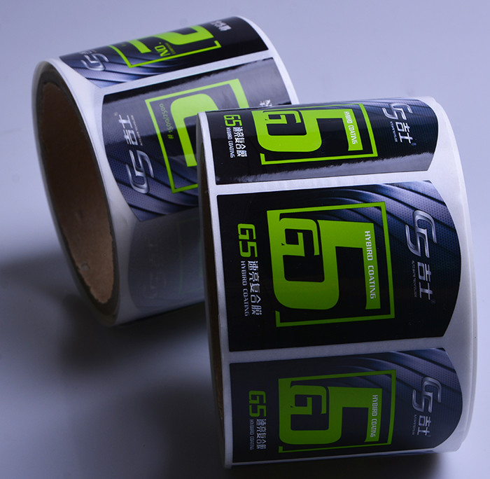 Custom self adhesive green flourescent print vinyl label sticker rolls