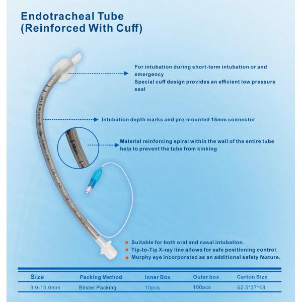 Nasal Preformed Endotracheal Tube Transparent Reinforced Endotracheal Tube Cuffed For Hospital Surgical Anesthesia Consumables Usage