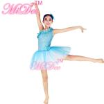 Floral Diagonal Neckline Tutu Dress Ballet Dance Competition Costumes Dress for