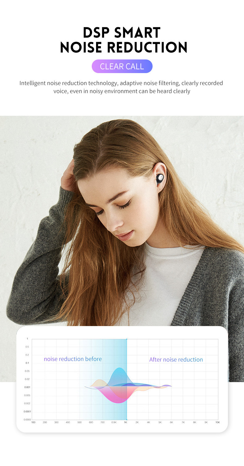 Q2 Blue tooth in-Ear Headset Earbud V5.0 Noise Cancelling Invisible Outdoor Sports TWS Earphone Headphone for Cell Phone