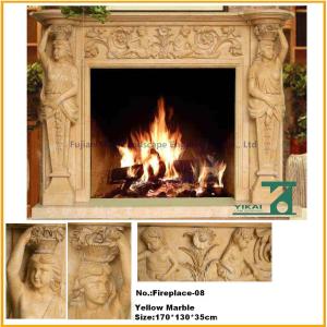 China New Design Natural Stone Yellow Fireplace Mantel wholesale
