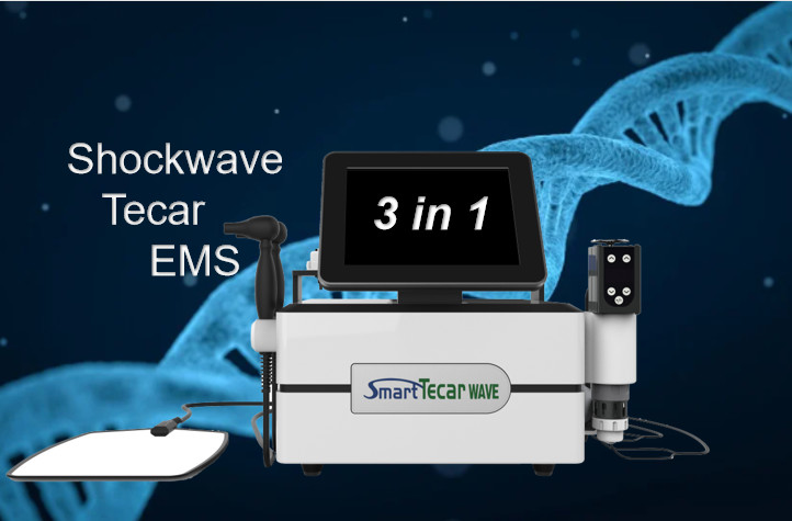 Portable 3 In 1 Tecar Therapy Machine With Shockwave EMS For Pain Relief, Body Shaping, Reduce Stretch, Cellulite Effect
