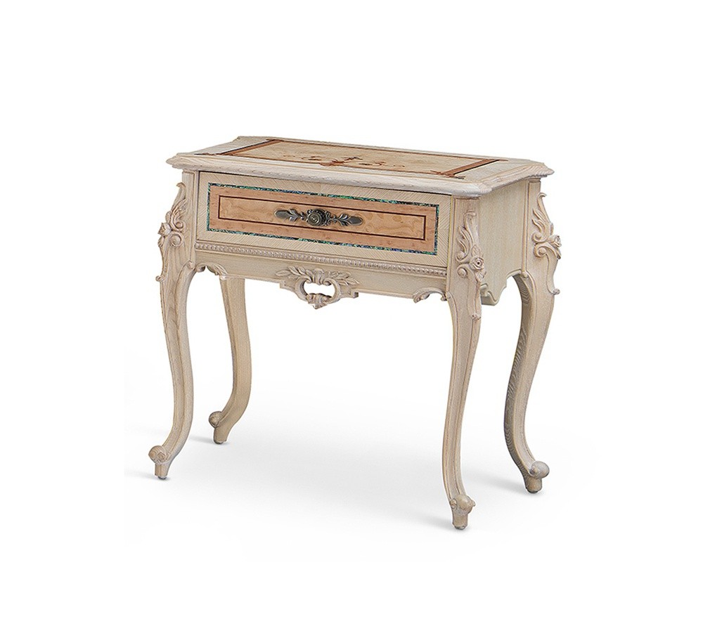 Bedroom Ash Wooden Nightstand Side Table With One Drawer
