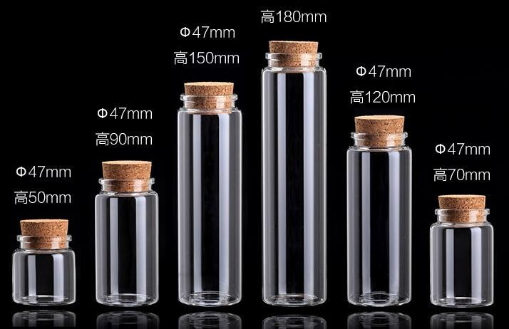 High borosilicate glass bottle diameter High-grade cork stopper bottle High quality wishing bottle drift bottle