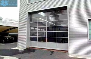 China Impact Resistance H3000mm 40cm/S Glass Panel Garage Doors wholesale