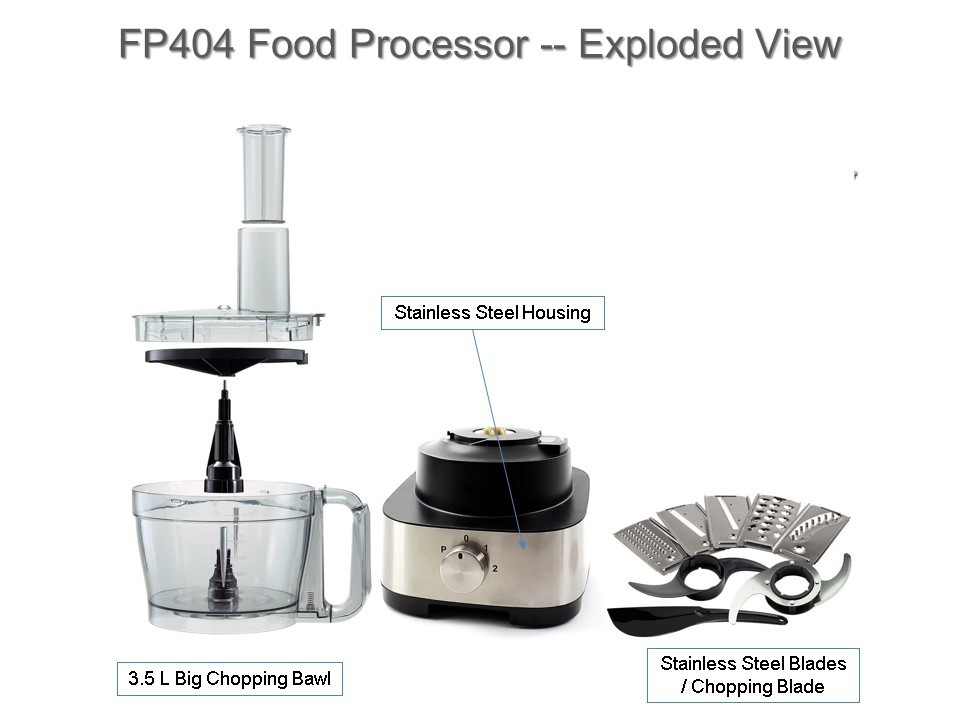 Food Preparation Stainless Steel Food Processor 1000W XL Bowl