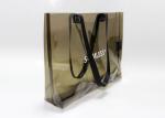Custom ladies pvc handbag transparent pvc tote bag with printed logo clear beach