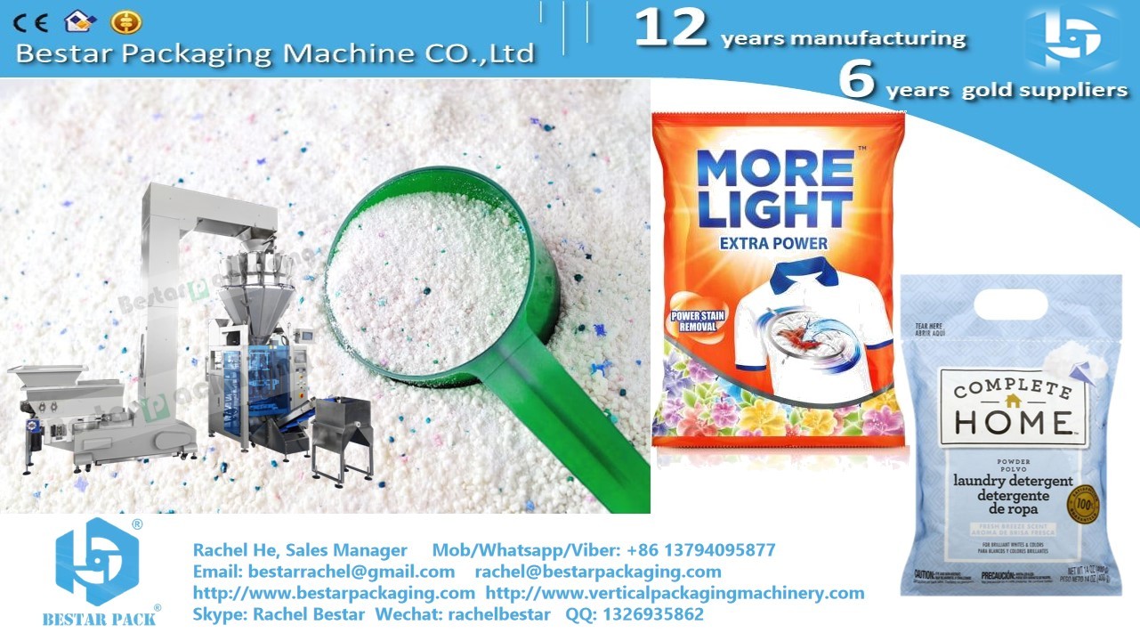 How to pack washing powder 70g sachet with hand carrying hole