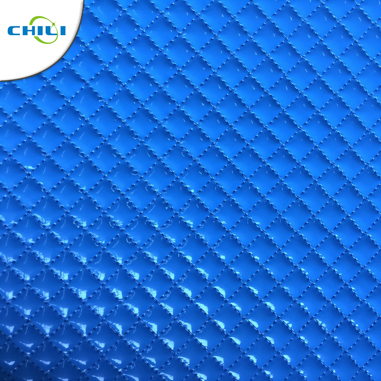Trade Assurance Hot Sale Shiny Pu Synthetic Embroidered quilted shoe leather