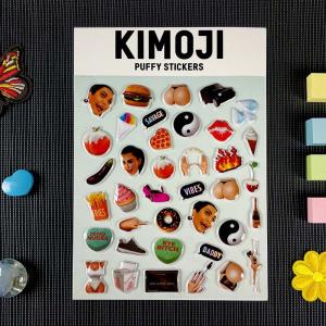 China Three Dimension 3D Puffy Stickers Foamed Leather Puffy Paint Stickers wholesale