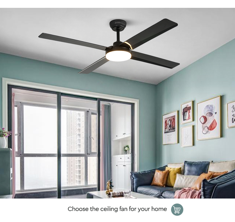 1stshine LED Ceiling Fan 5 Speeds 4 Blades Support Dimmer LED Lighting