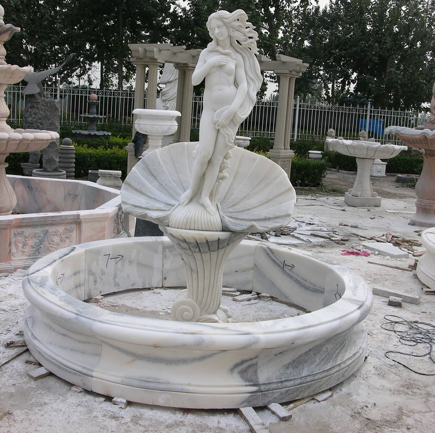 Water Pool Fountain Decorative 2m Stone Mermaid Statue