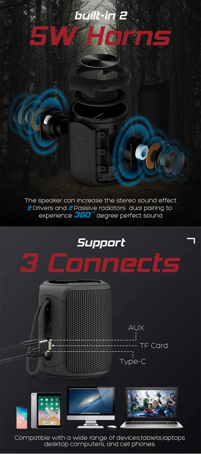 Green Fabric Wireless Speaker With Frequency Response 70Hz-20KHz