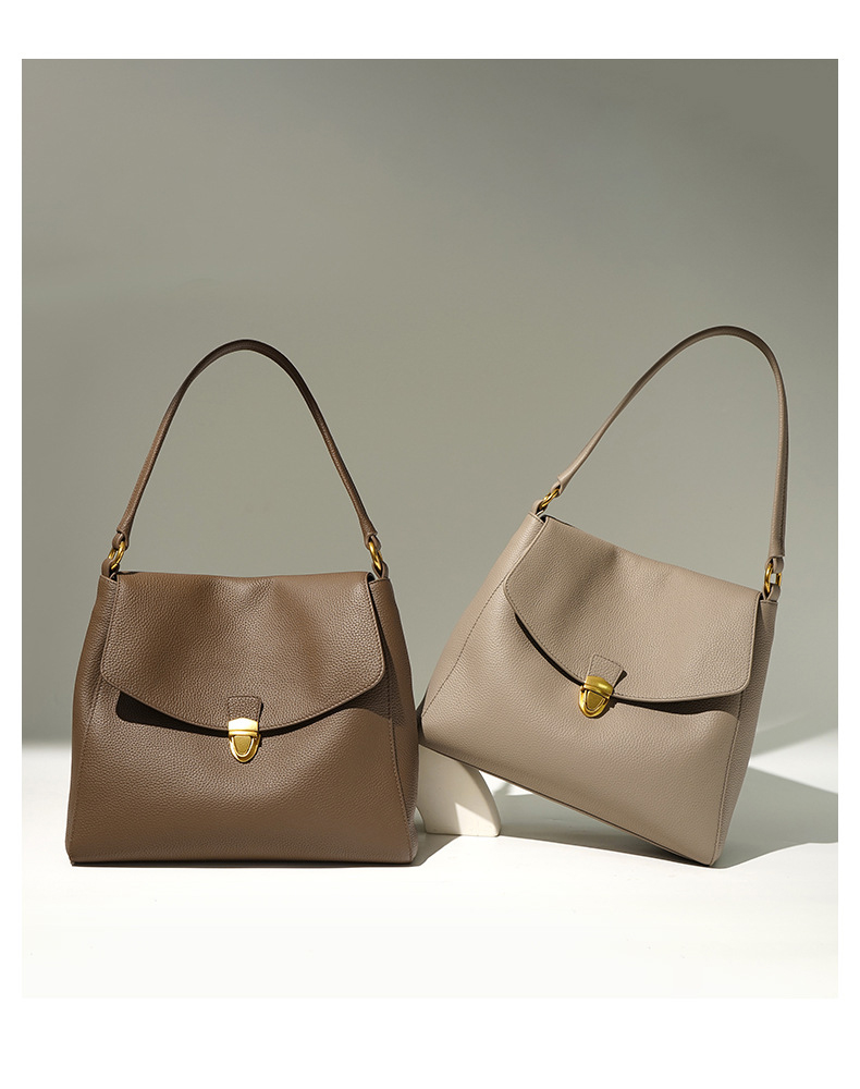 Custom LOGO Soft Pebbled Leather Women's Shoulder Bag for Daily Life Performance