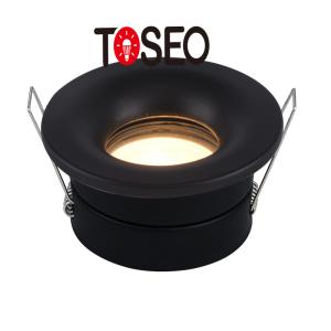 China 240V Round Waterproof IP65 Downlight Black Aluminum Bathroom LED Spotlights wholesale