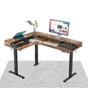 China 27.9 in/mm Revolving Glass Top Standing Desk Height Adjustable Wooden Office Furniture wholesale