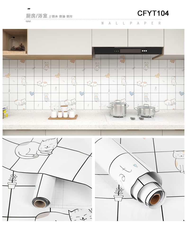 Marble Pattern 3D Wallpaper for Kitchen Wall Decor Wallpapers Roll