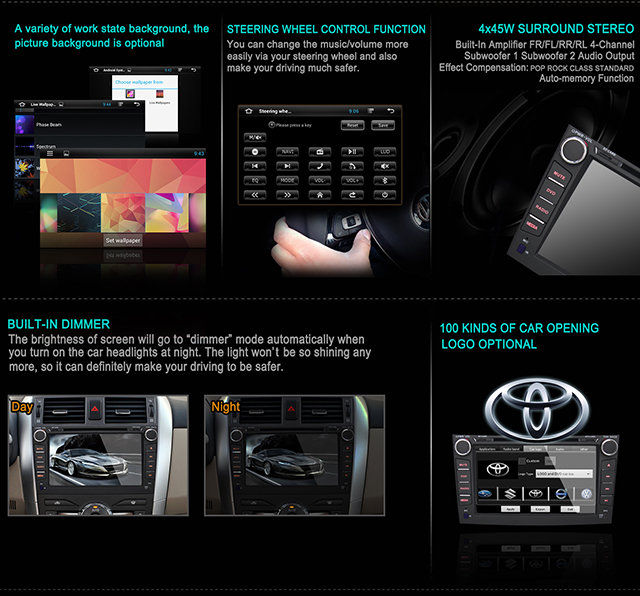 Ouchuangbo Car GPS Navi DVD Android 4.2 for Toyota Corolla 2008-2011 Stereo Radio Player OCB-8812B