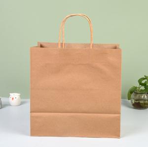 China Food Grade Take Away Kraft Paper Shopping Bags White Card Paper Bags wholesale