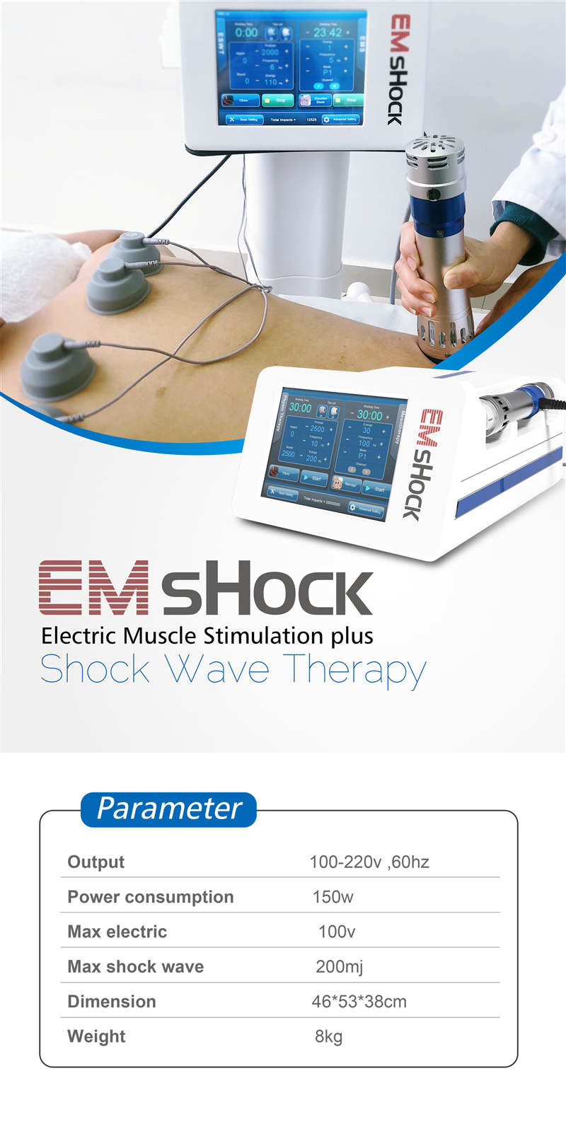 Cellulite Reduce Electrical Muscle Stimulation Machine With 4 Pieces Vacuum Cups
