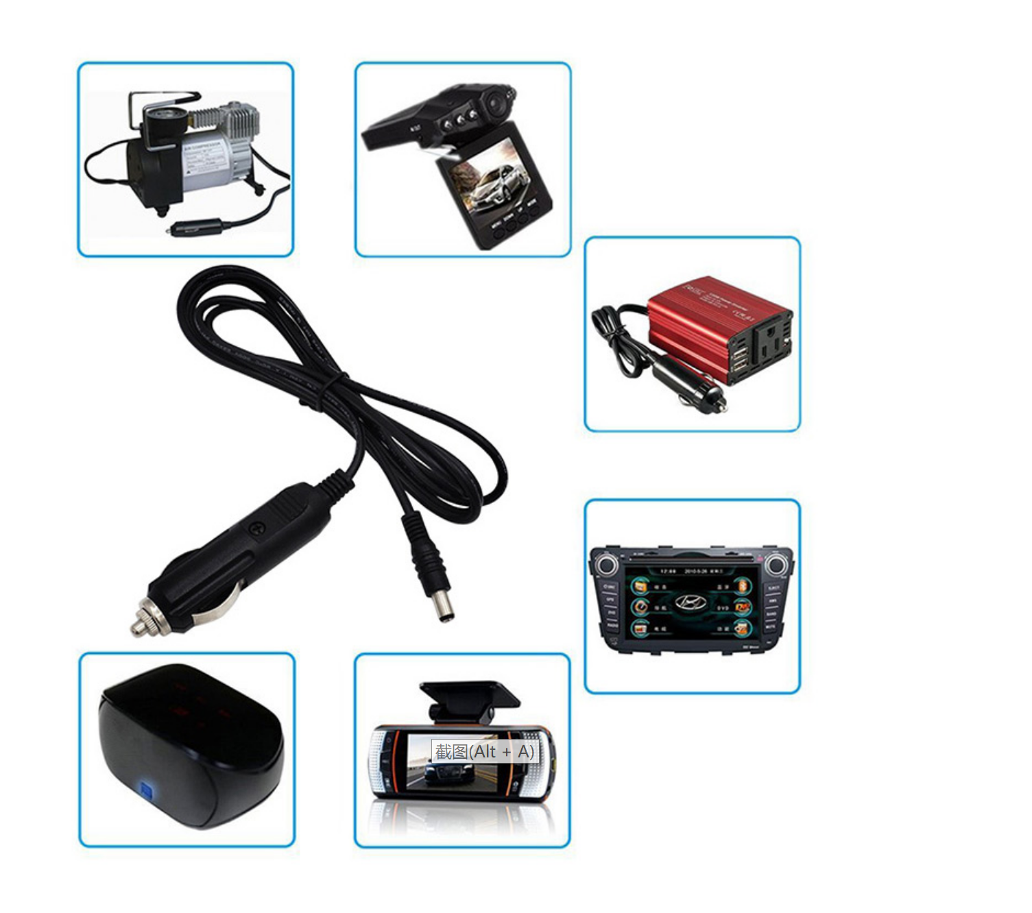 Home Appliance Car Cigarette Lighter , 1.2m DC Power Car Charger Lighter