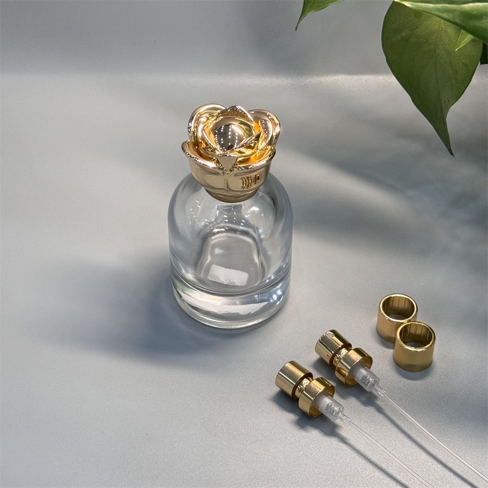Gold Rose Zamak Perfume Cap and Custom bottle Caps for Luxury Perfume Packaging