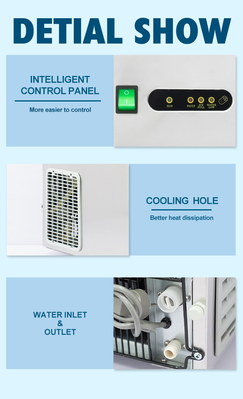 100kg Portable Bullet Ice Maker For Restaurant , 700w Commercial Nugget Ice Maker