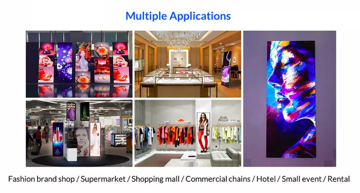 Ultra Thin Indoor Advertising P2.5 Led Poster Stand Video Display