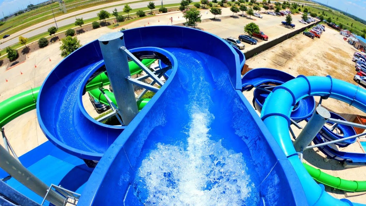4 Riders Fiberglass Water Park Slide Outdoor Amusement Water Park Games Rides