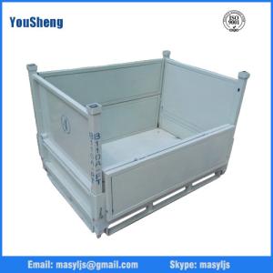 China Wholesale warehouse galvanized steel container,foldable metal cage storage container,folding steel storage cag wholesale