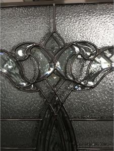 China Black chrome came decorative leaded glass wholesale