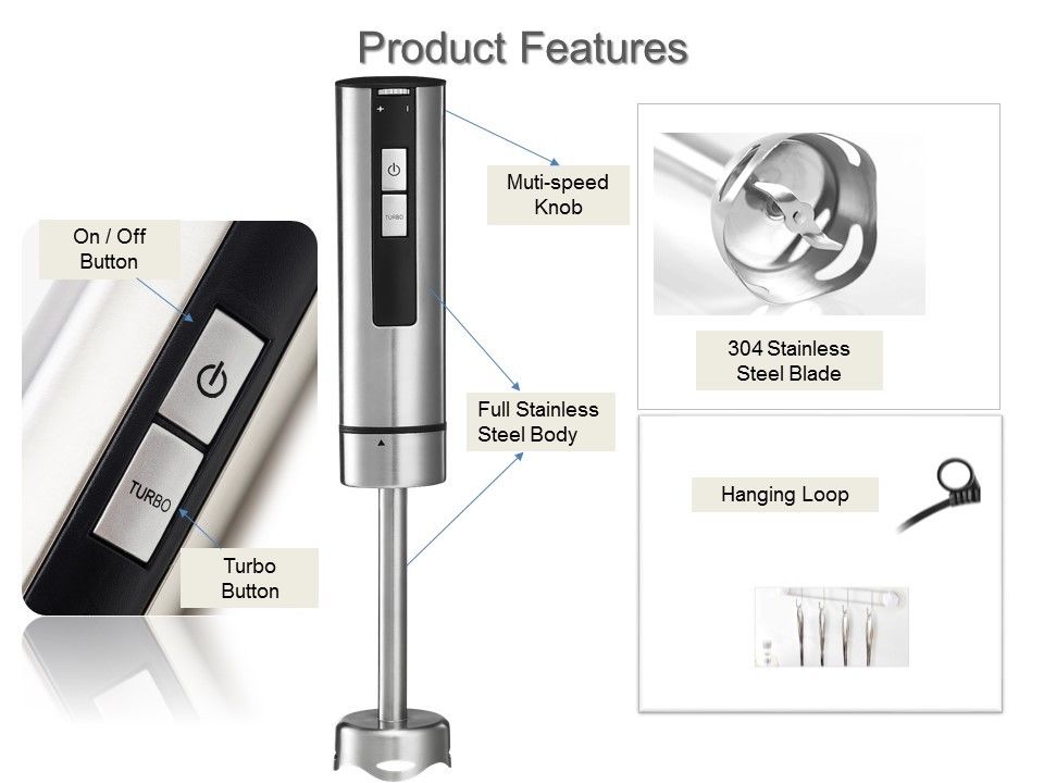 Smart Stick Stainless Steel Hand Blender with Whisk Trubo Blender