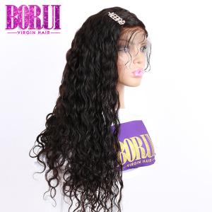 China Raw Brazilian Human Hair Lace Front Wigs 180% Curly Wigs Water Wave Lace Front Cuticle Hair wholesale