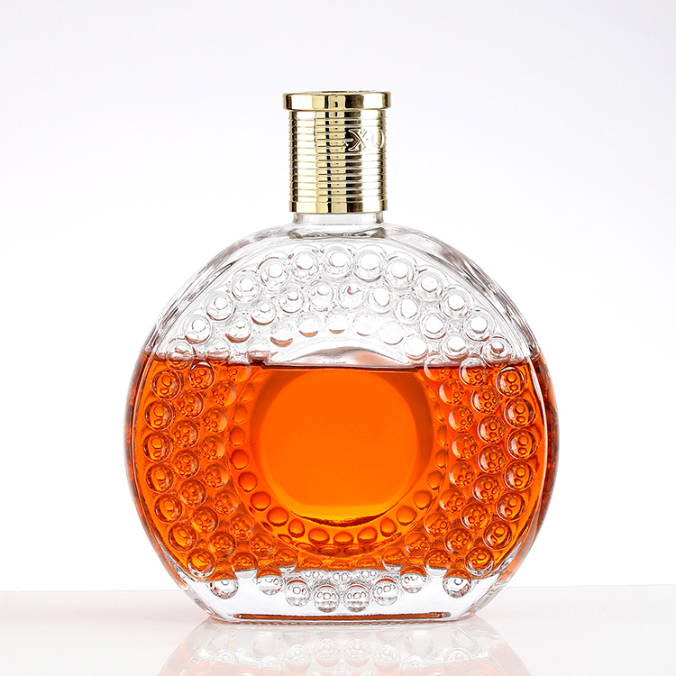 Newest Industrial 500ml Super Flint Glass Skull Vodka Bottle with Sealed Aluminium Cap