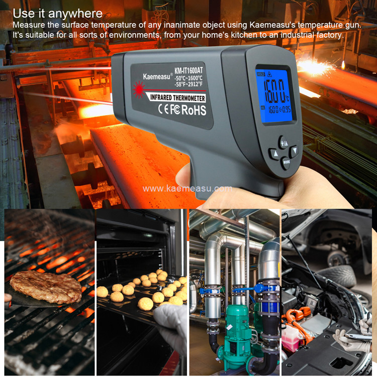 Kaemeasu Household Infrared Thermometer Food Temperature Gun DC9V Battery Powered