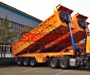 China 28 - 38m3 Semi Dump Trailers High Strength Steel Material Three Axle wholesale